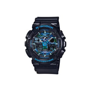 ساعت مچی برند کاسیو جی شاک مدل GA-100 - مشکی فیروزه‌ای