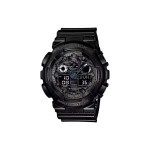 ساعت مچی برند کاسیو جی شاک مدل GA-100 - مشکی نقره‌ای استتاری
