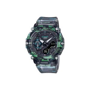 ساعت مچی برند کاسیو جی شاک مدل GA-2200 - دودی شفاف سبز نئونی