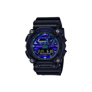 ساعت مچی برند کاسیو جی شاک مدل GA-900 - مشکی آبی الکتریکی