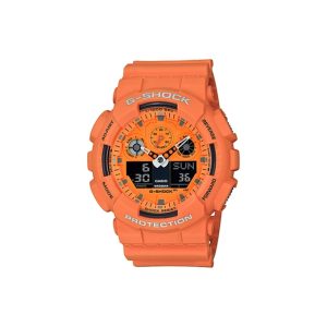 ساعت مچی برند کاسیو جی شاک مدل GA-100 - نارنجی مشکی