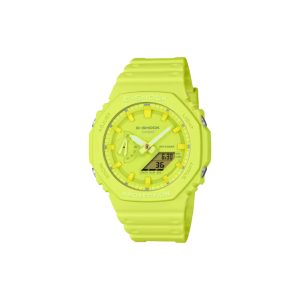 ساعت مچی برند کاسیو جی شاک مدل GA-2100 - زرد نئونی