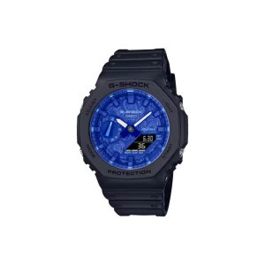 ساعت مچی برند کاسیو جی شاک مدل GA-2100 - مشکی آبی طرح‌دار