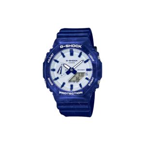 ساعت مچی برند کاسیو جی شاک مدل GA-2100 - آبی سفید طرح‌دار
