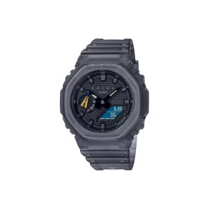 ساعت مچی برند کاسیو جی شاک مدل GA-2100 - دودی شفاف طرح‌دار