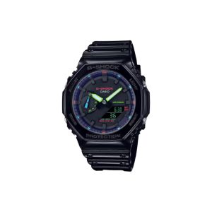 ساعت مچی برند کاسیو جی شاک مدل GA-2100 - مشکی رنگین‌کمانی