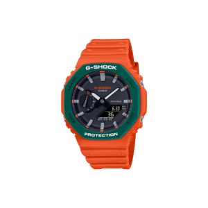 ساعت مچی برند کاسیو جی شاک مدل GA-2110 - نارنجی مرجانی سبز
