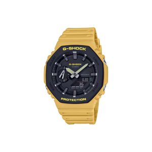 ساعت مچی برند کاسیو جی شاک مدل GA-2110 - زرد خردلی مشکی