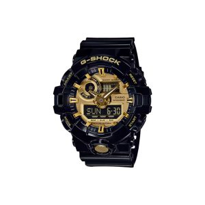 ساعت مچی برند کاسیو جی شاک مدل GA-710 - مشکی براق طلایی